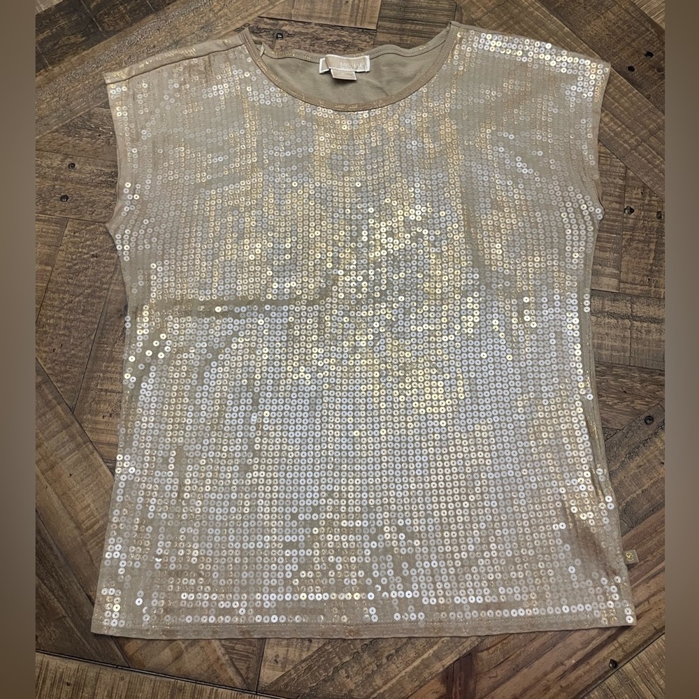 Michael Kors Gold and Silver Sequin Top